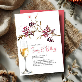 Convite de Chá de Noiva Berries & Bubbles para Fes