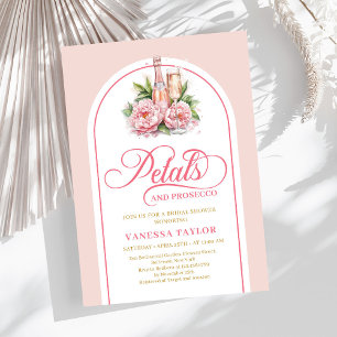Convite de chá de noiva boho blush e dourado