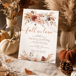 Convite de Chá de Noiva Boho Floral Pumpkin Fall i