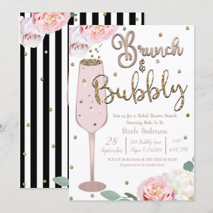 Convite de Chá de Noiva Brunch & Bubbly Champagne