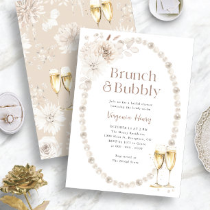 Convite de Chá de Noiva Brunch e Bubbly