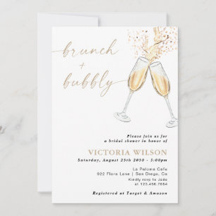 Convite de Chá de Noiva Brunch e Espumante