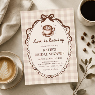 Convite de Chá de Noiva Café Love is Brewing