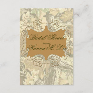 Convite de Chá de Noiva Camuflado Elegante Laranja