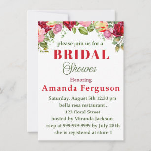 Convite de chá de noiva cartão de festa 