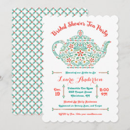 Convite de Chá de Noiva Charming Teapot