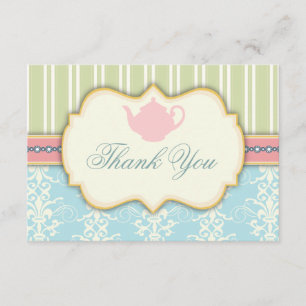 Convite de Chá de Noiva Chic Damask & Listrado