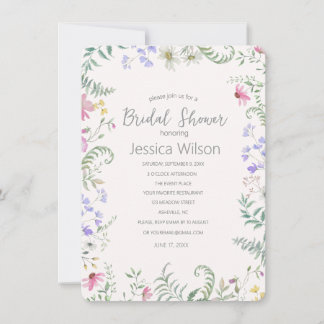 Convite de Chá de Noiva com Aquarela Floral