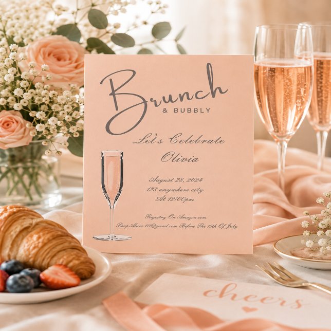 CONVITE DE CHÁ DE NOIVA COM BRUNCH E ESPUMANTE (Criador carregado)