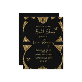 Convite de Chá de Noiva com coração moderno preto 