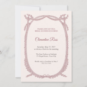Convite de Chá de Noiva com Escudo Festivo