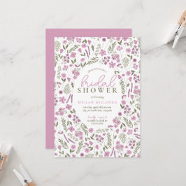 convite de chá de noiva com flores silvestres - ro