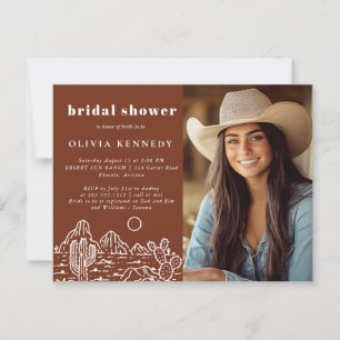 Convite de Chá de Noiva com Foto do Deserto de Cac