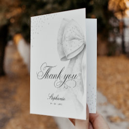 Convite de Chá de Noiva com Laço Branco Dobrado