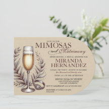 Convite de Chá de Noiva com Mimosas & Matrimônio