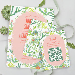Convite de Chá de Noiva com QR Code Personalizado