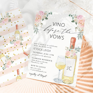 Convite de Chá de Noiva com Vinho Antes dos Votos