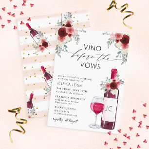 Convite de Chá de Noiva com Vinho Vino Before Vows