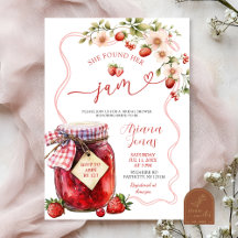 Convite de Chá de Noiva Coquette Strawberry Summer