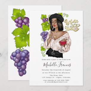 Convite de Chá de Noiva de Degustação de Vinho de 