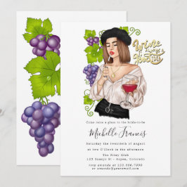 Convite de Chá de Noiva de Degustação de Vinhos de