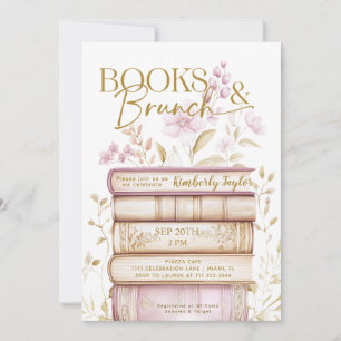 Convite de Chá de Noiva de Livros & Brunch Story B