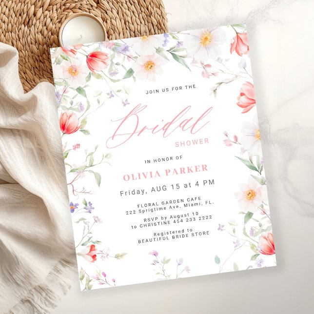 Convite de chá de noiva de orçamento boho flor sil (Criador carregado)