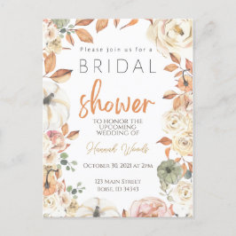 Convite de Chá de Noiva de Outono, Cartão de Casam