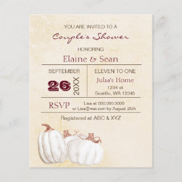Convite de Chá de Noiva de Outono com abóbora bran