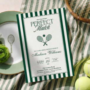 Convite de Chá de Noiva de Tênis Perfect Match
