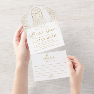 Convite de Chá de Noiva de Vestido Elegante