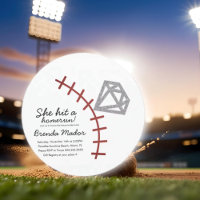 Convite de Chá de Noiva Diamante de Beisebol Homer