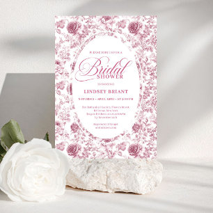 Convite de Chá de Noiva Elegante Blush Dusty Rose