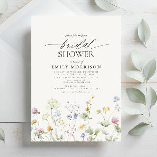 Convite de Chá de Noiva Elegante com Flores de Jar