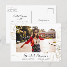 Convite de Chá de Noiva em Foto em Cartão Postal D