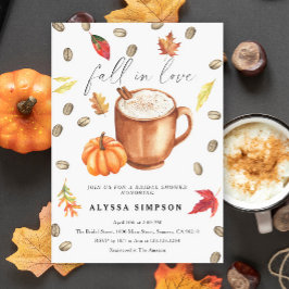 Convite de Chá de Noiva Fall in Love Pumpkin Latte