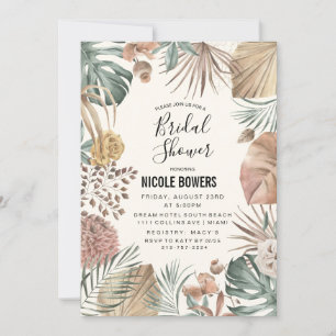 Convite de Chá de Noiva Floral Aquarela Boho