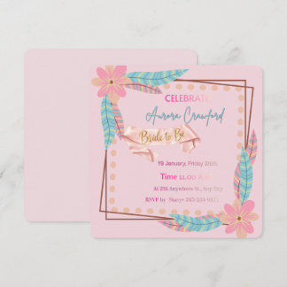 Convite de Chá de Noiva Floral Boho | Editável Pi