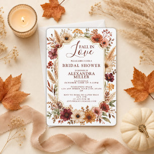 Convite de Chá de Noiva Floral Boho Fall In Love W