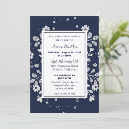 Convite de Chá de Noiva Floral Branco