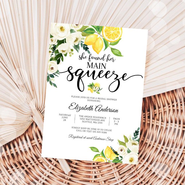 Convite de Chá de Noiva Floral com Limão (Criador carregado)