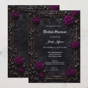 convite de chá de noiva Floral Gothic Halloween