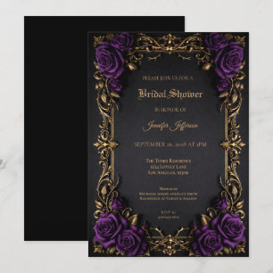 convite de chá de noiva Floral Gothic Halloween