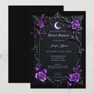 convite de chá de noiva Floral Gothic Halloween