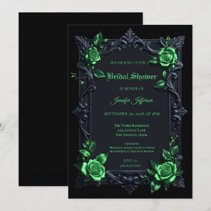 convite de chá de noiva Floral Gothic Halloween