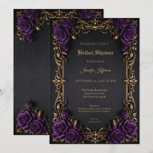 convite de chá de noiva Floral Gótico de Halloween
