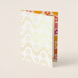 Convite de Chá de Noiva Floral Groovy Retro dos An