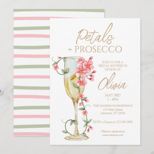 Convite de Chá de Noiva Floral Pétalas & Prosecco 
