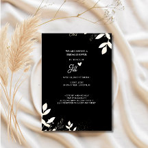 Convite de Chá de Noiva Floral Preto Casamento