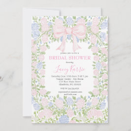 Convite de Chá de Noiva Floral Rosa